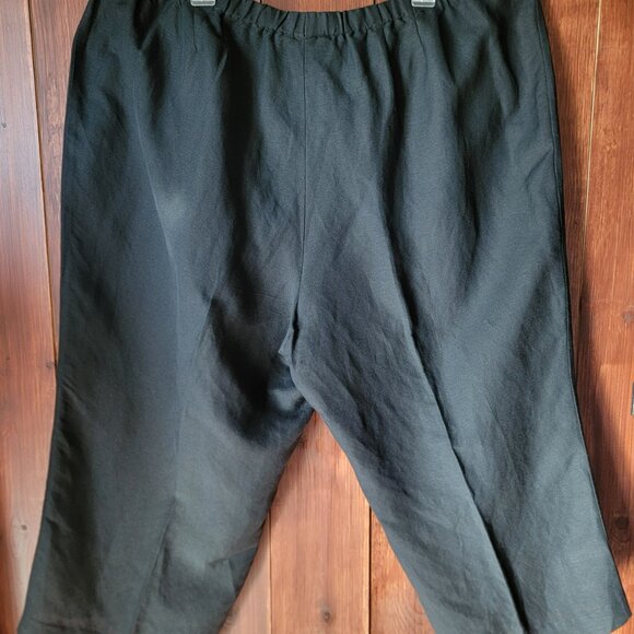 Lane Bryant Women 24 Plus Black Linen Ruffle Jacket Capri Pant Set Whimsigoth - Picture 3 of 6